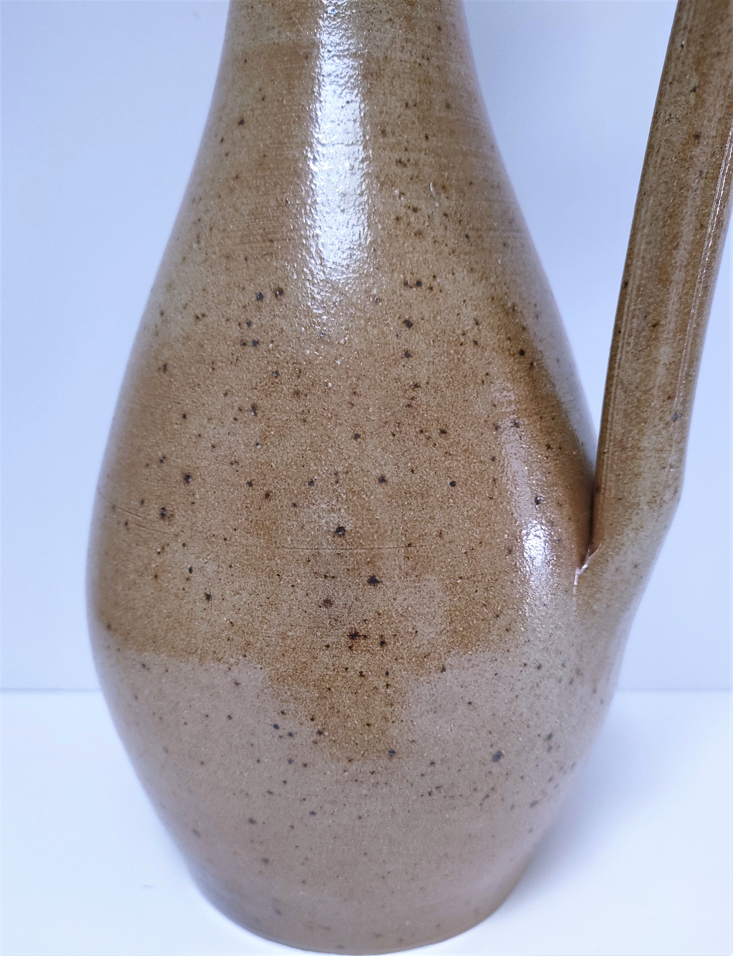 Pitcher sandstone pyrite ochre tone 70s height 40.5 cm