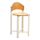 High chair in beech and white