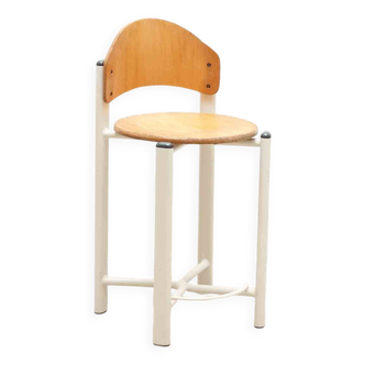 Chaise haute en hêtre et blanc