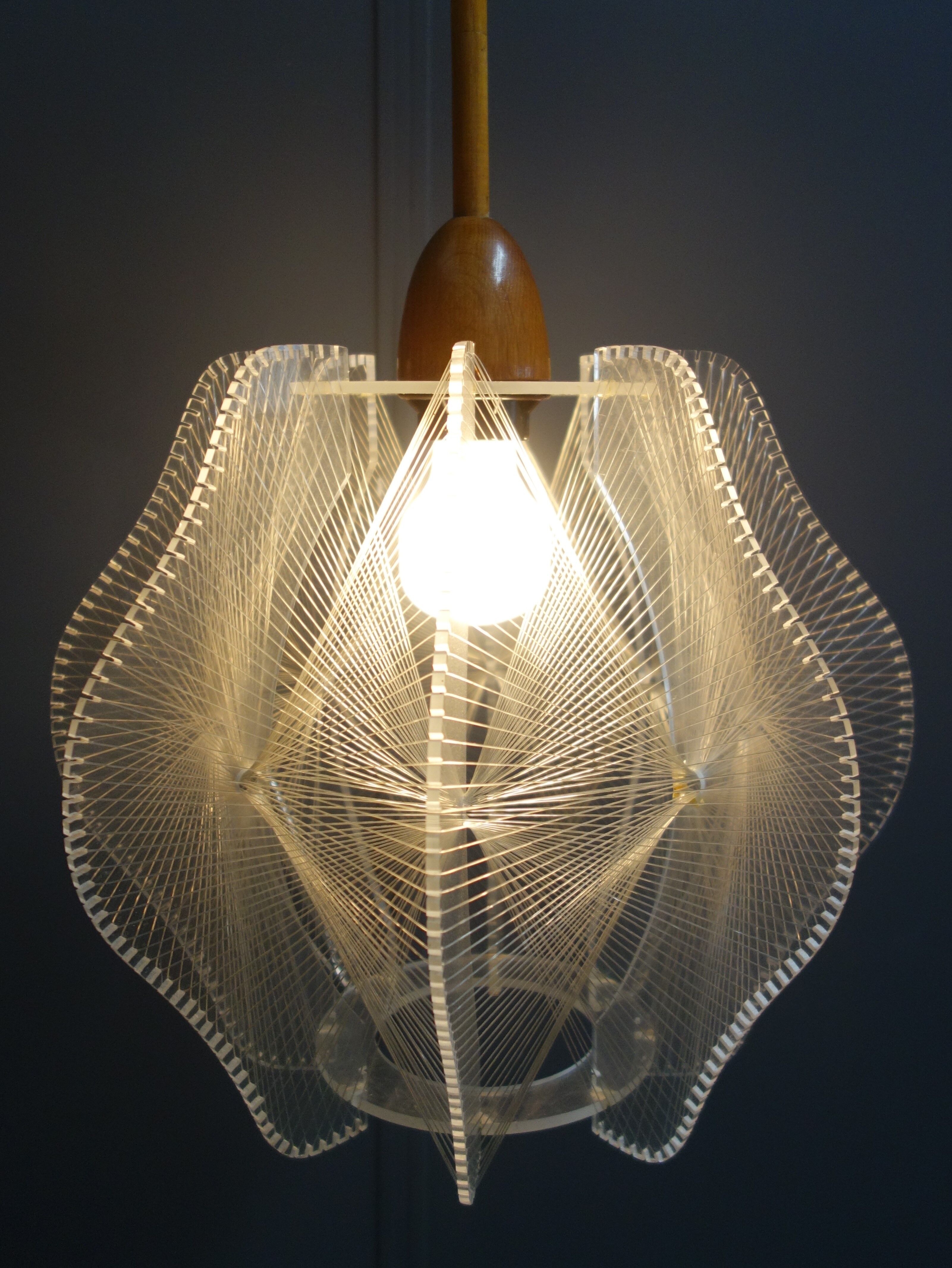 Pendant Lamp by Paul Secon for Sompex Mid Century, space age