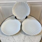 Set of 3 dishes Shell in Limoges porcelain
