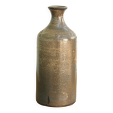 Vase bouteille en céramique marron beige, années 70