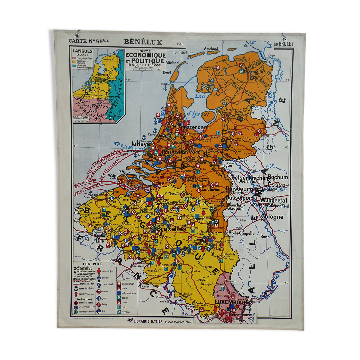 Former school card "Benelux" No.59 Hatier