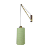 Danish brass and teak wall light, Denmark, 1960s