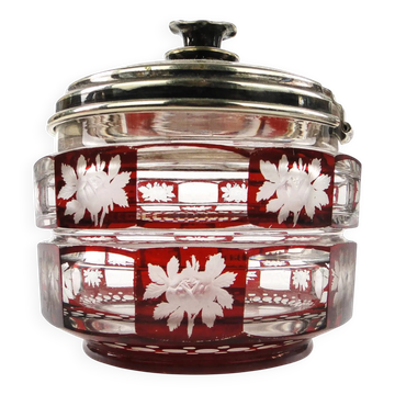 Biedermeier bonbonniere, crystal, Bohemia, Czech Republic, 19th century