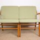 Danish 2-seater sofa in laminated beech and mahogany model AX by Peter Hvidt