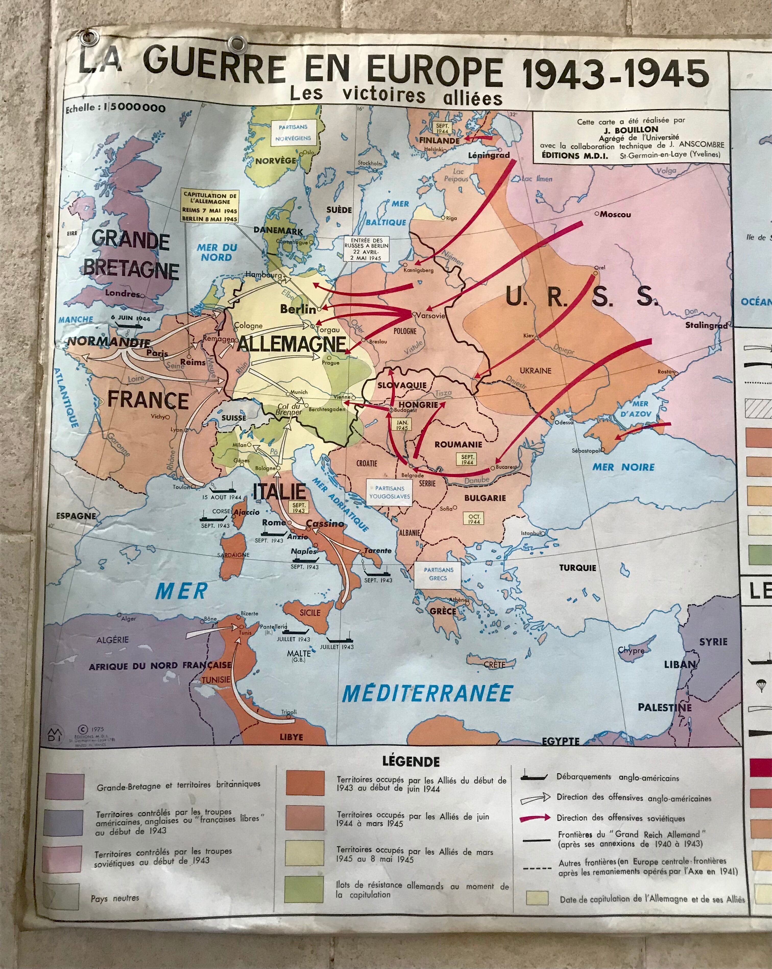 School poster School Map War 1939 1945