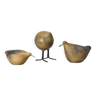 Suite de trois oiseaux en céramique, Gérald Olivier, Suisse vers 1970
