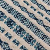 Traditional handmade white and blue carpet