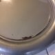 Vintage bright round bathroom mirror in metal