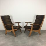 Trio of Free Span FS 123 armchairs 50s reconstruction style