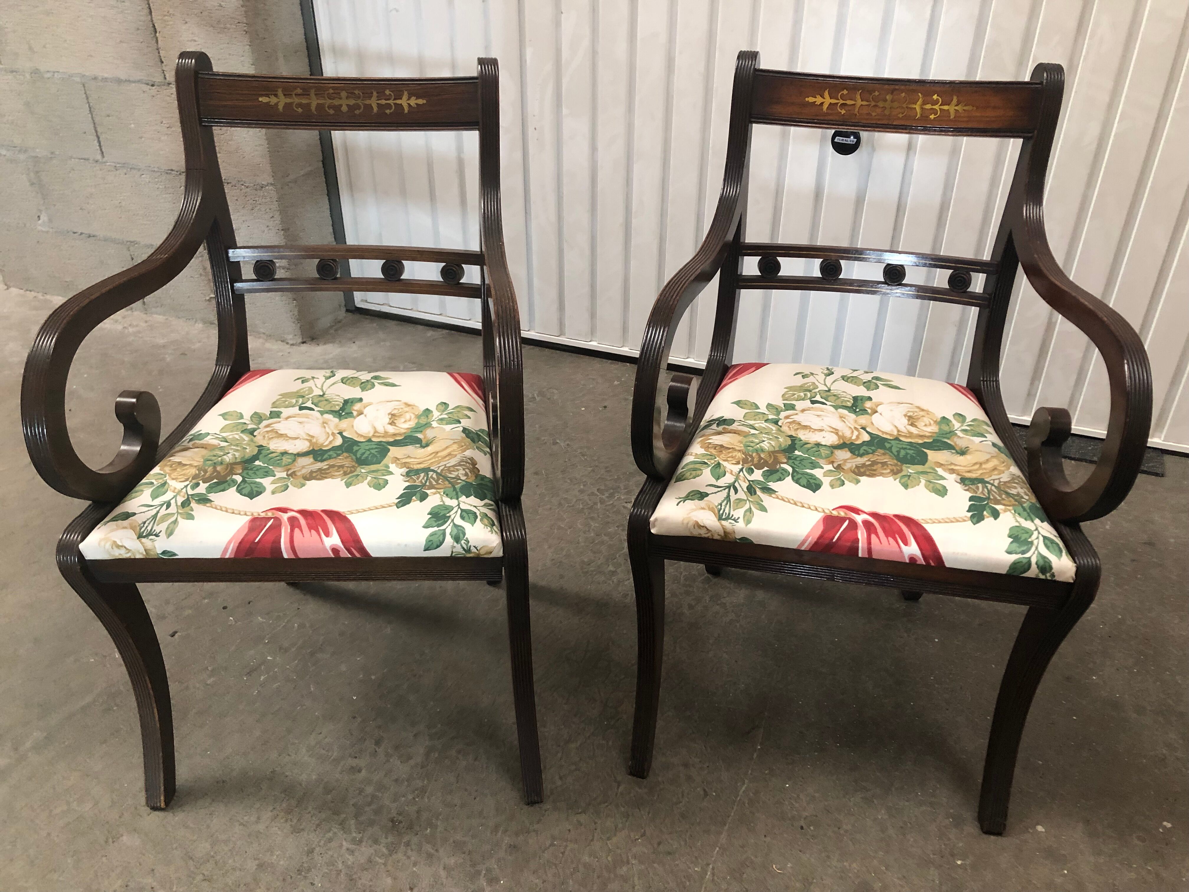 Pair of english bridge chairs