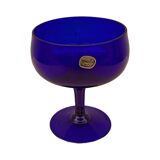 Cobalt blue goblet of a sheepdog, Bohemia, Czechoslovakia, 1980s.