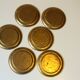 6 solid brass coaster, vintage from the 1950s