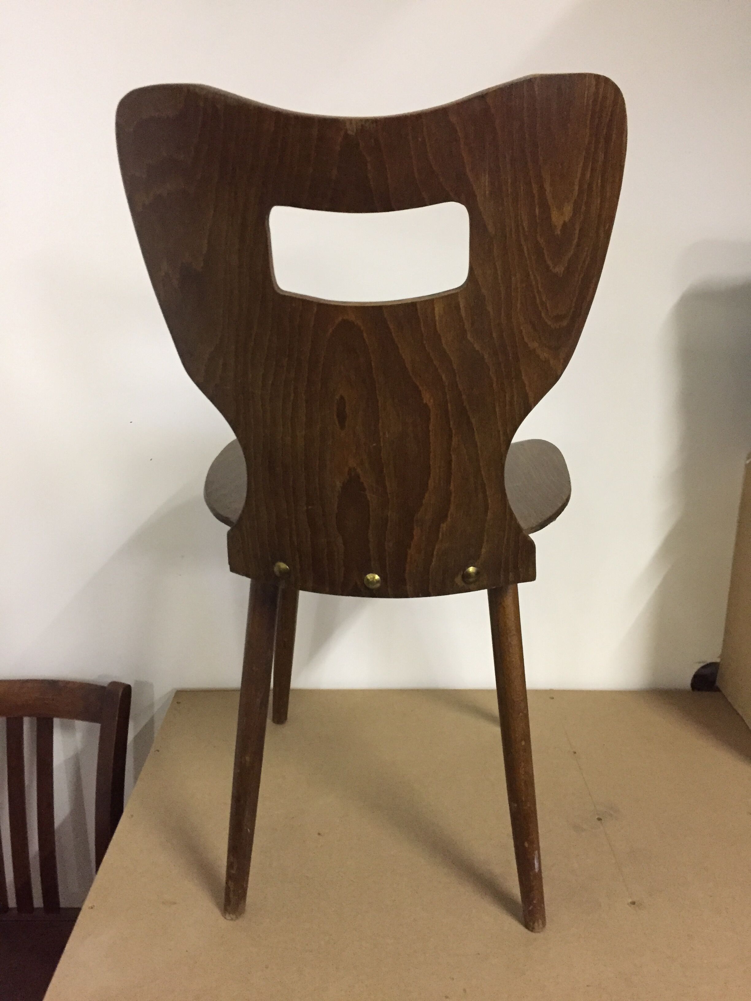 Chaise bistrot Baumann en hêtre années 50