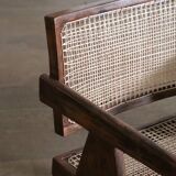 Set of 8 Pierre Jeanneret Office Cane Chairs, India 1950s