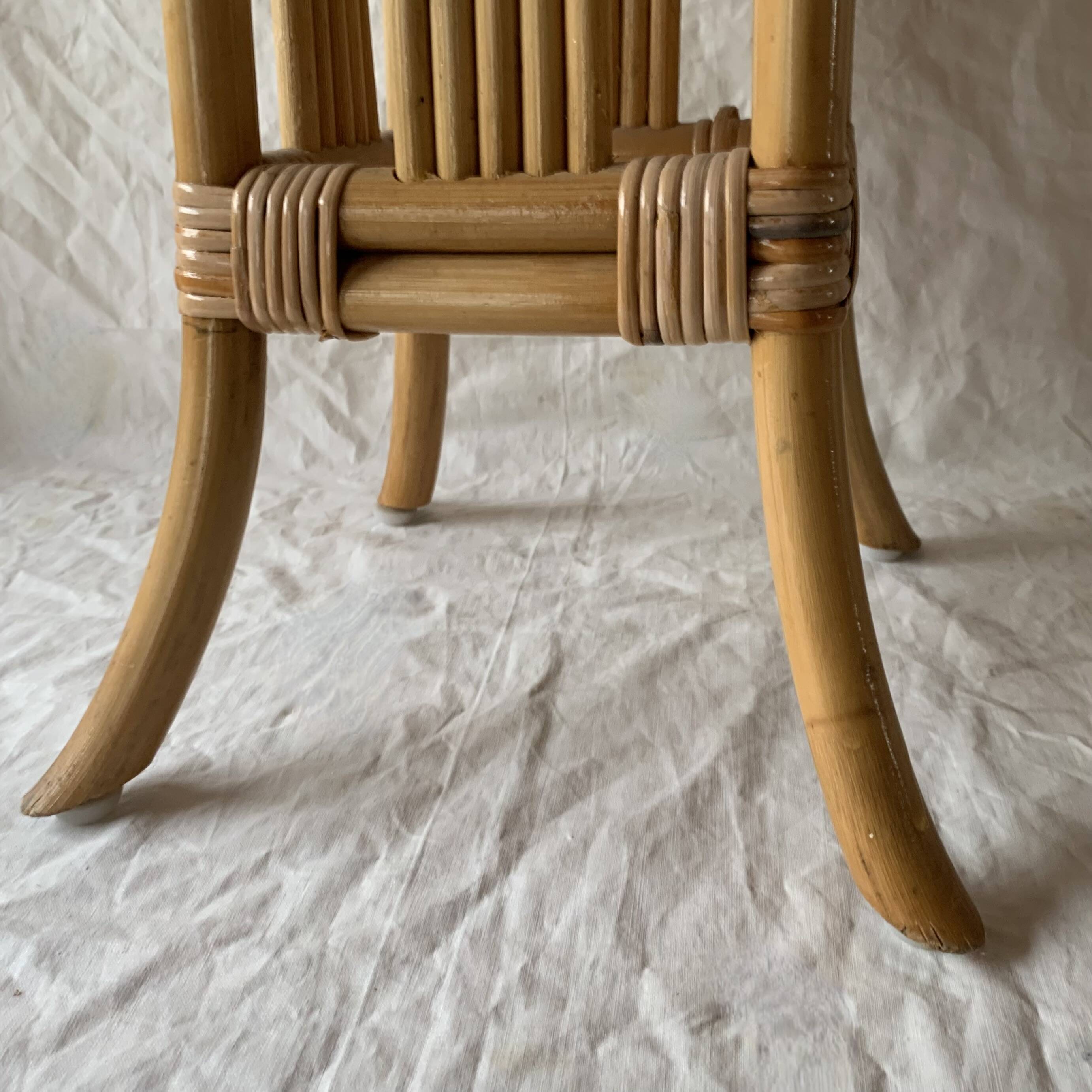 Plant holder or vintage saddle in bamboo and rattan