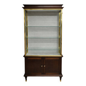 Louis XVI style display cabinet in wood and gilded brass – 4 glass shelves
