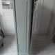 Louis XV style bookcase, green gray with 3 adjustable shelves, wooden tray.