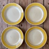 4 assiettes plates de Gien Caroline