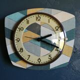 Clock formica vintage asymmetrical silent wall clock "Diamonds"