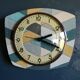 Clock formica vintage asymmetrical silent wall clock "Diamonds"