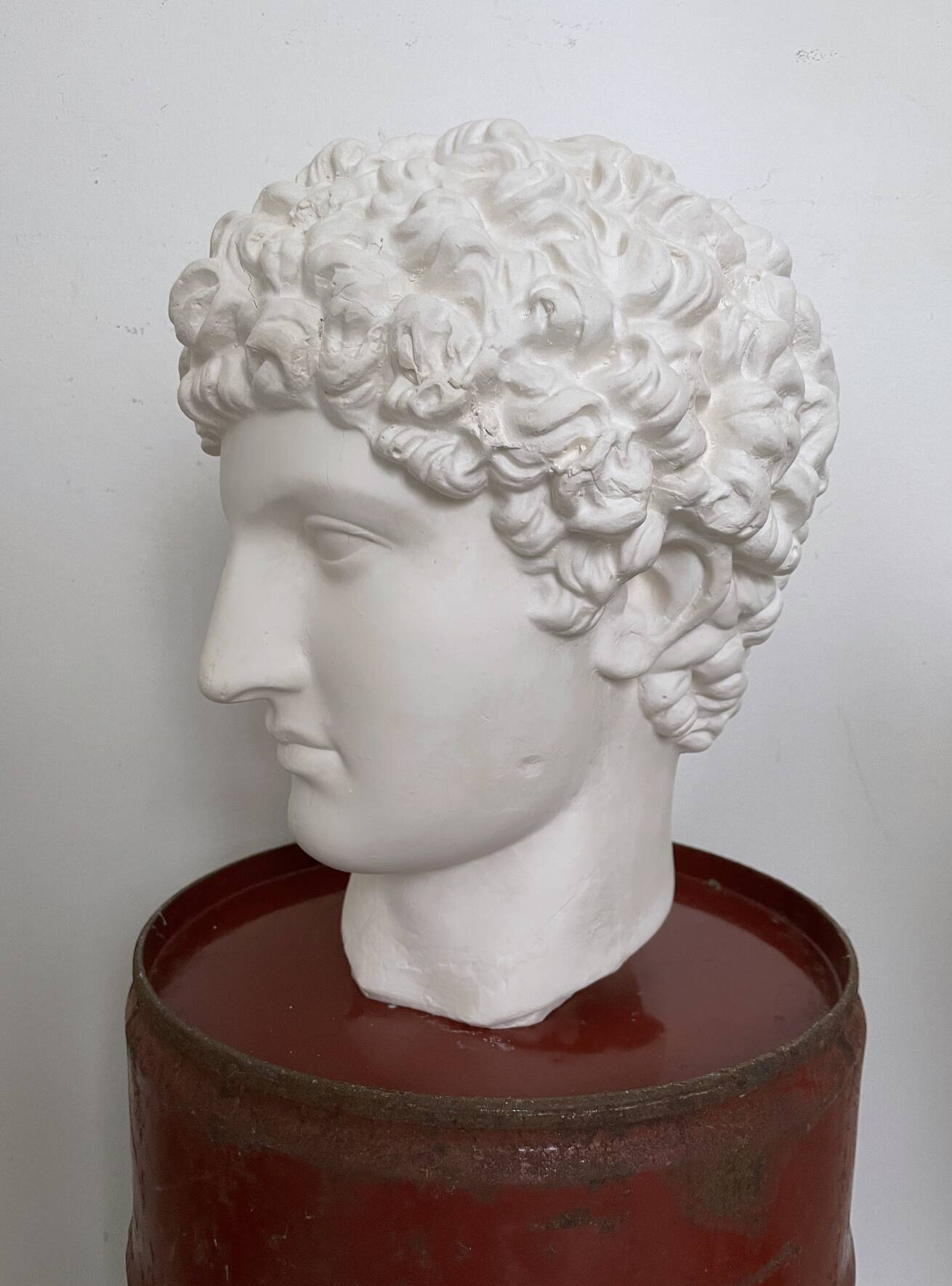 White plaster Greek head