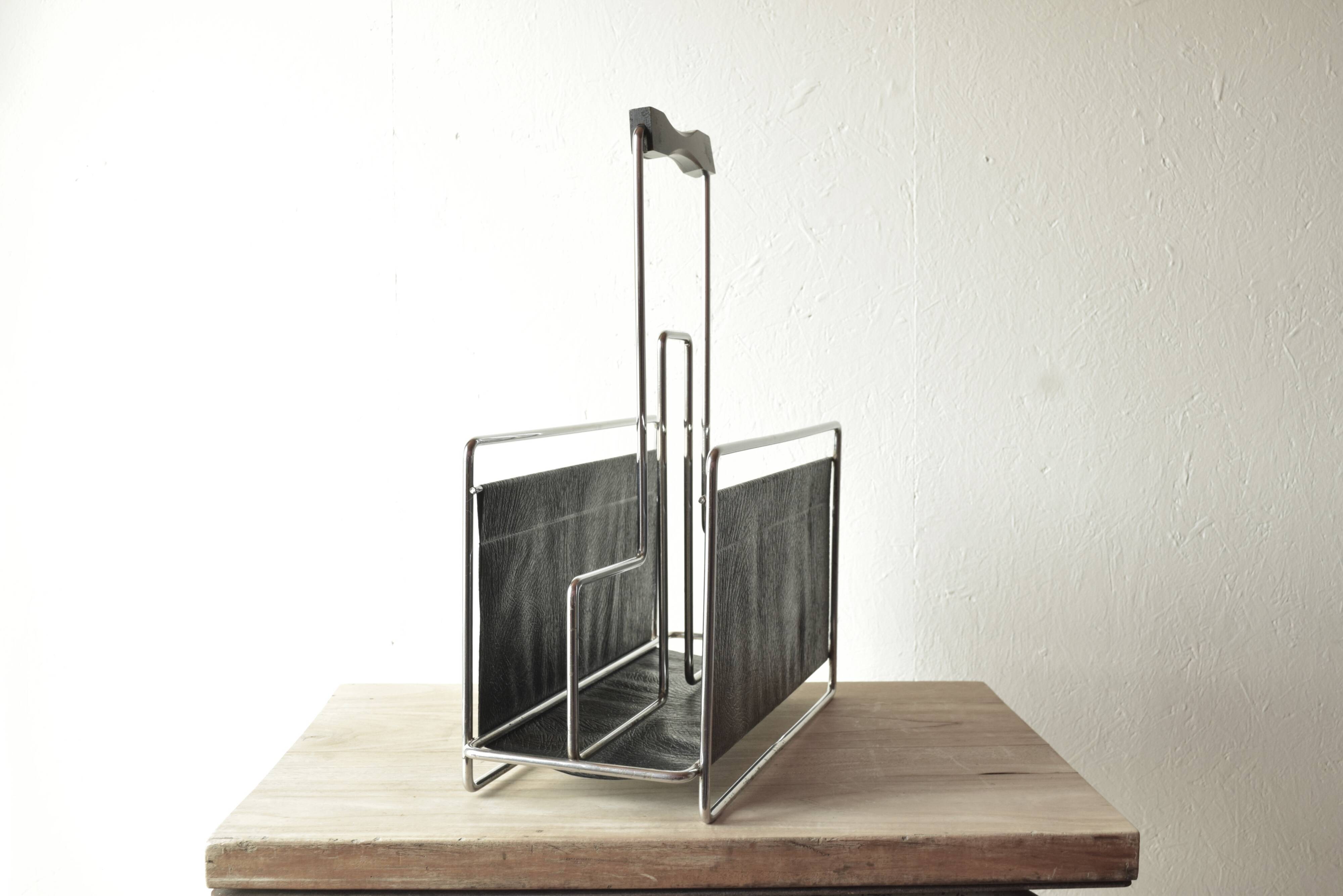 Vintage Scandinavian magazine rack in modernist style - 1960s