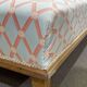 English daybed from the early 20th century in oak, some stains on the fabric