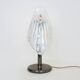 Large foliage table lamp in glass and anthracite gray metal. 80 years