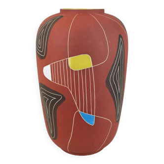 west german 1950s mid century VASE floorvase bay-keramik decor 'brasil' mod