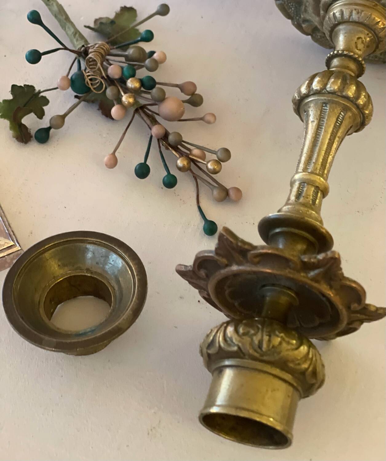 Old bronze candle holder