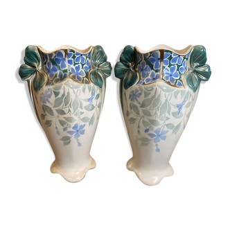 Set of two art-deco vases periwinkle keller and guérin