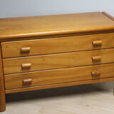 Vintage solid elm chest of drawers, 1970
