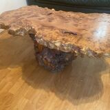 Varnished root living room table
