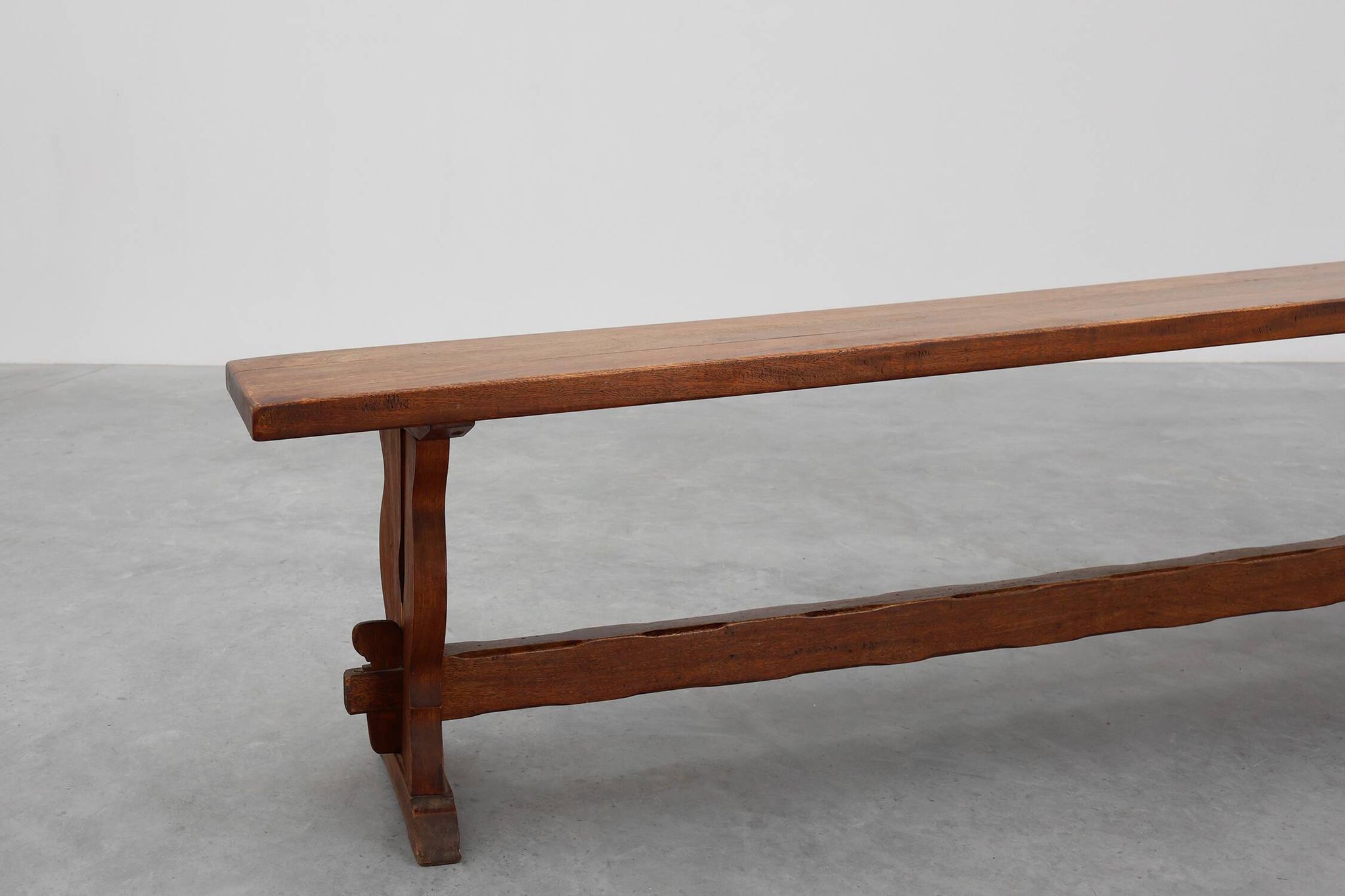 Rustic oak bench with nice patina, France ca. 1900