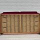 1970s, Danish 2-seater "Spanish" drop arm sofa, red furniture velour.