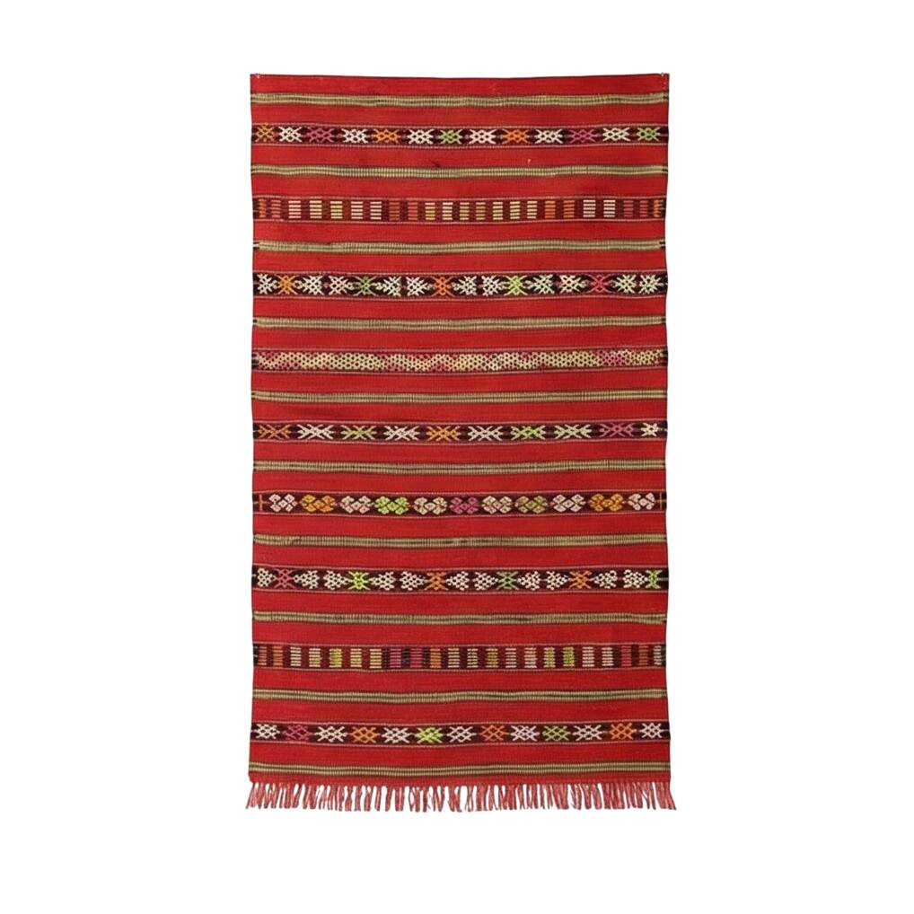 Small Moroccan red kilim rug 85x165 cm