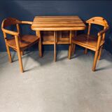 Drop-leaf table, Danish 1970s, solid pine