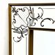 Large Vintage French Bistro Mirror with Hand-Painted Decoration and Gold Frame