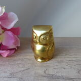 Figure Owl Hollow Brass Sculpture Vintage Collection