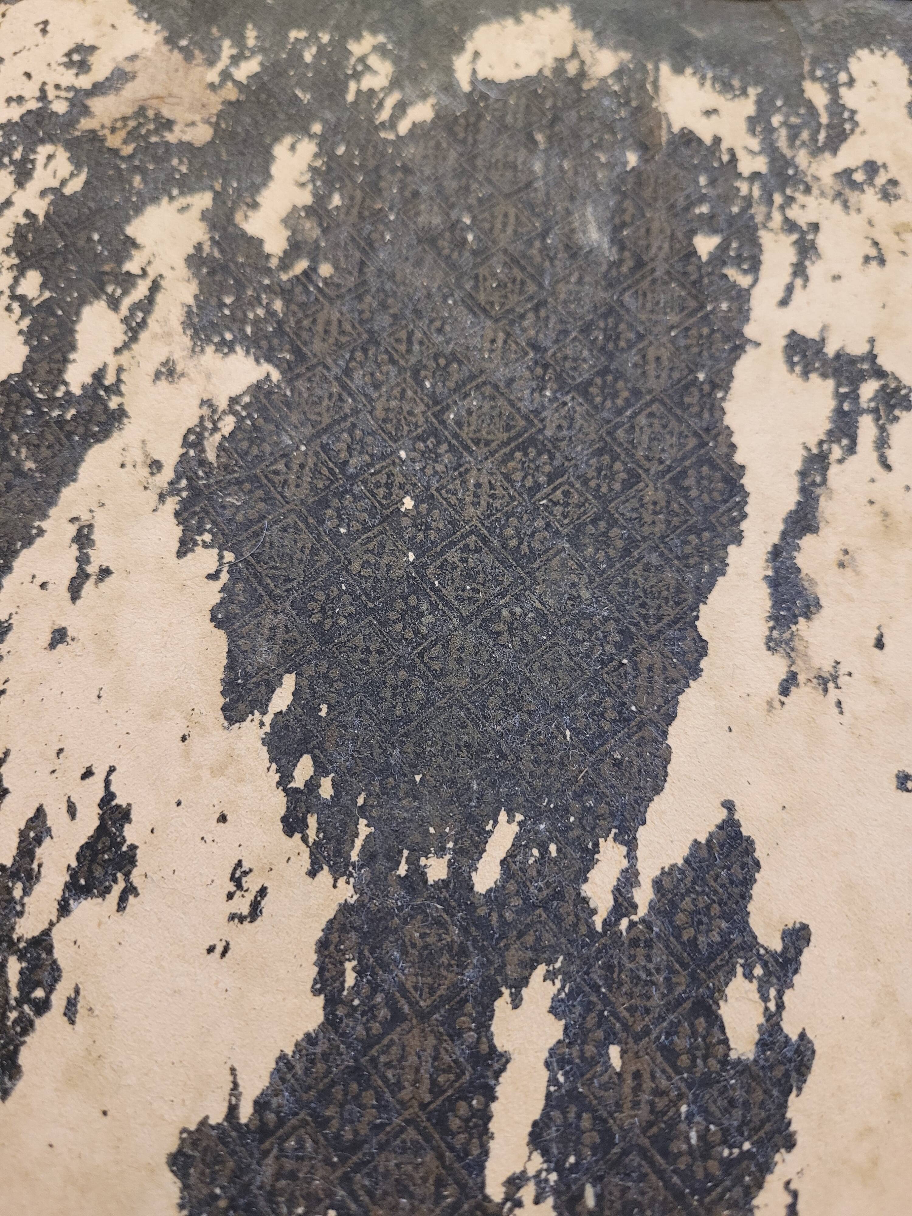 Old beveled triptych barber mirror 60x25cm