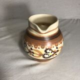 Old Quimper ceramic beige vintage ceramic jug