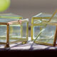 4 old glass, brass and mirror jewellery boxes