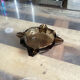 Empty ashtray vintage smoked glass pocket