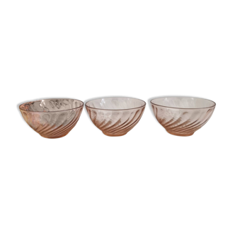 Set of 3 rosaline bowls, vintage