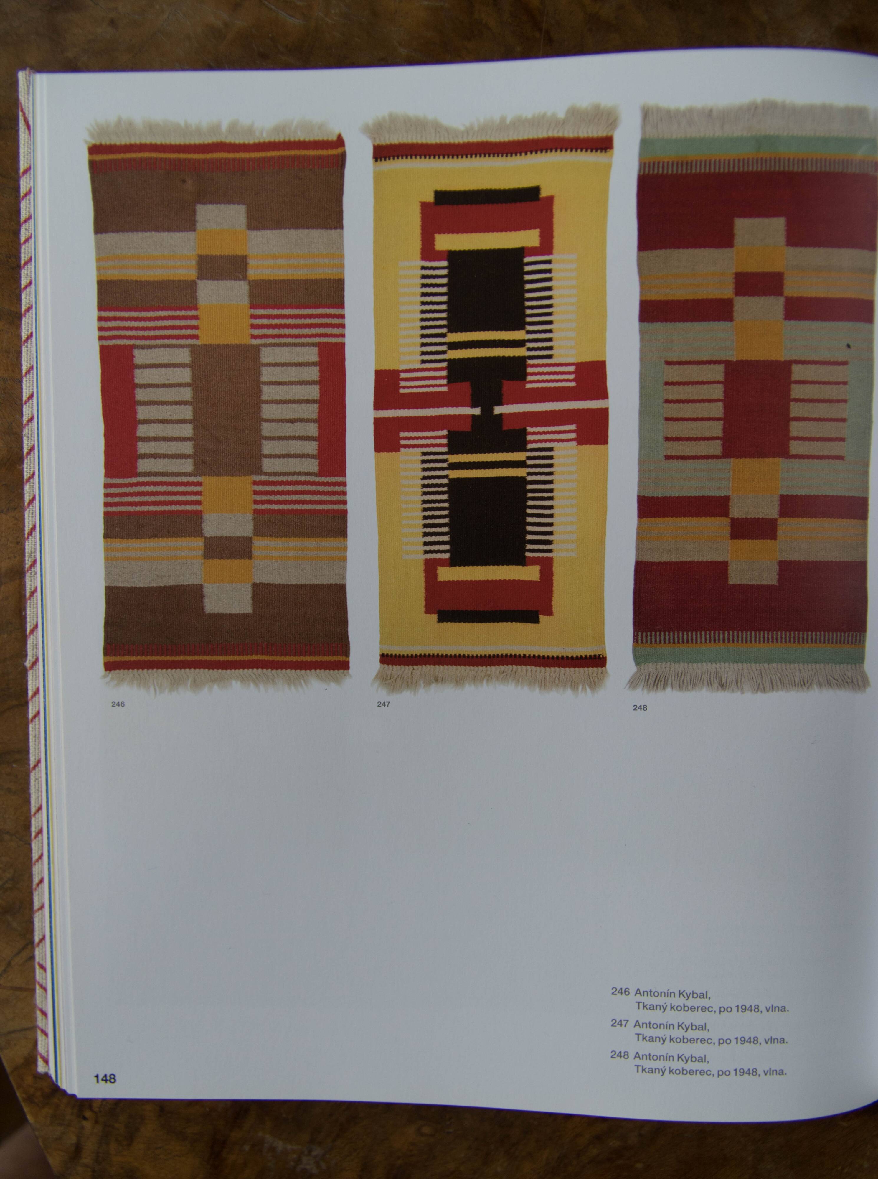 Rare Geometric Carpet by Antonin Kybal, 1948