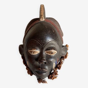 Masque africain en céramique Punu Gabon