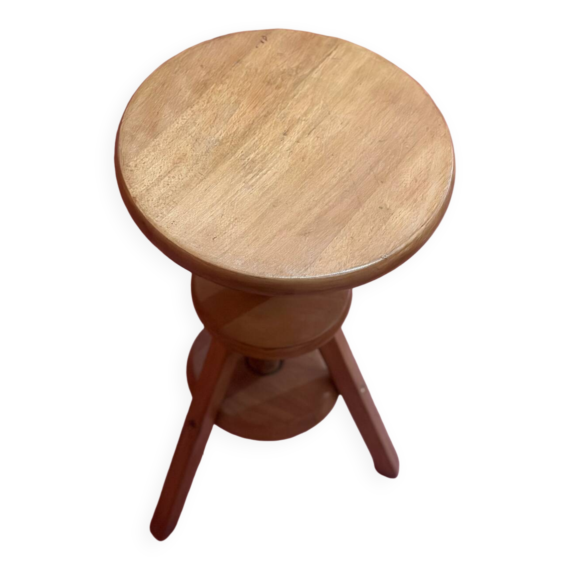 Vintage wooden tripod artist watchmaker stool brutalist workshop