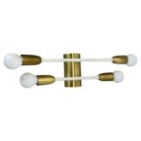 Rare Minimalist 37cm Brass Stilnovo Style Theatre Wall Light Sconce, Italy 1950s
